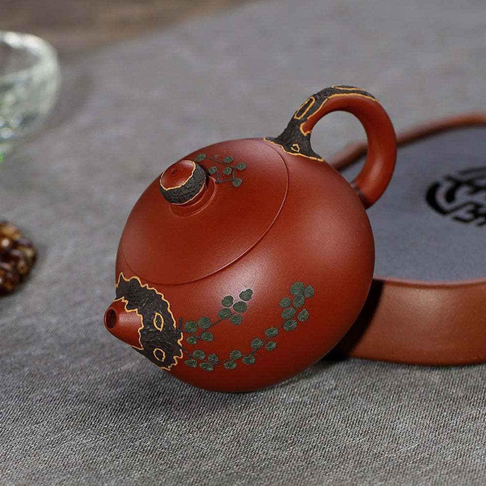 Yixing Da Hong Pao Clay Pine Teapot