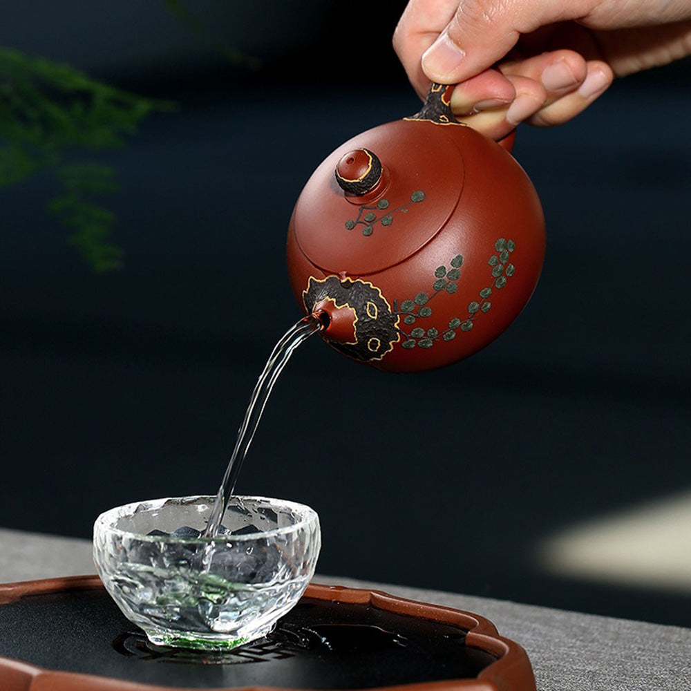 Yixing Da Hong Pao Clay Pine Teapot