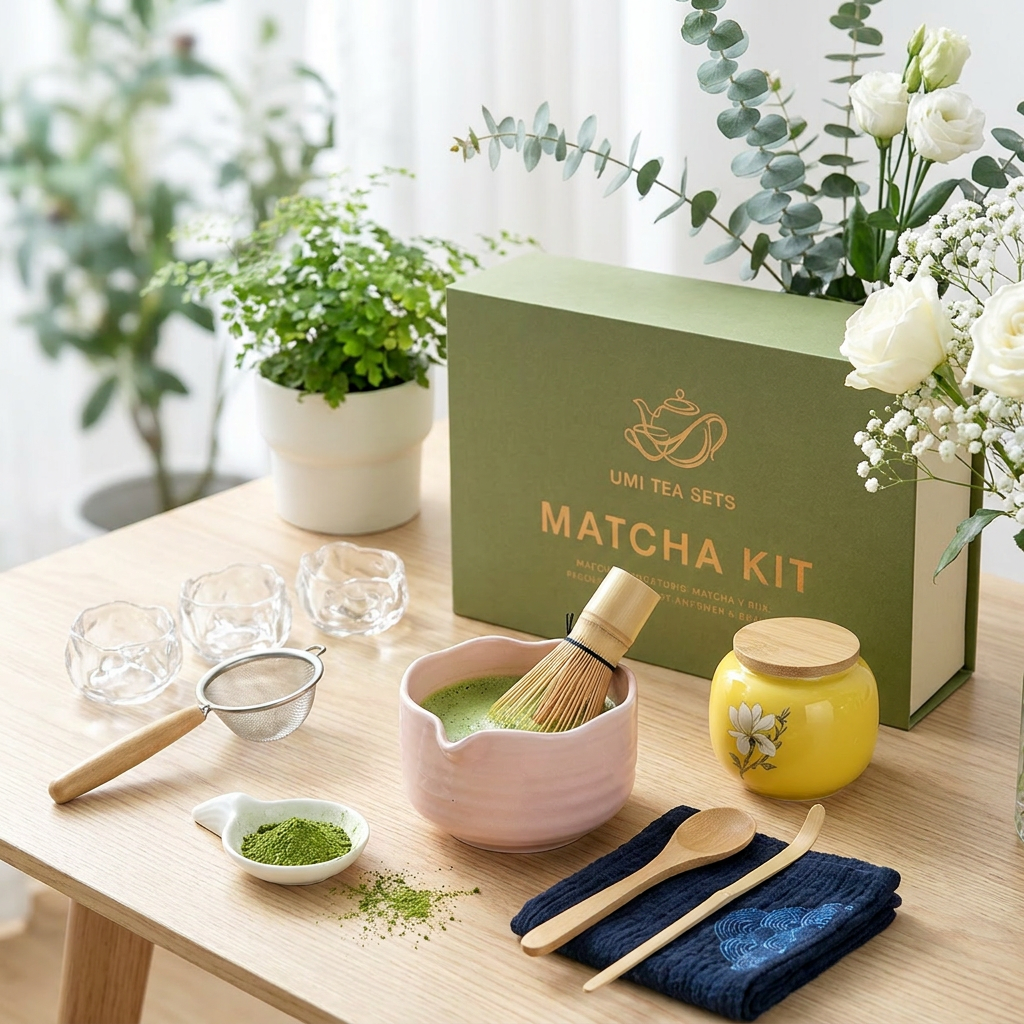 Japanese Pink Matcha Green Tea Set