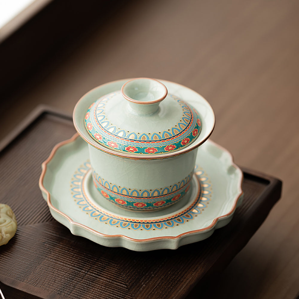 Sky Blue Dunhuang Ruyao Porcelain Gaiwan