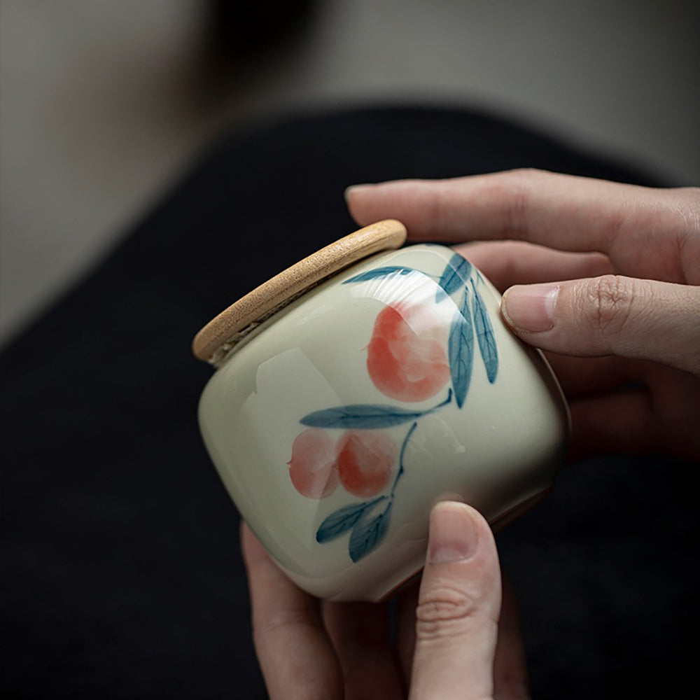 Hand-painted Ceramic Tea Caddy