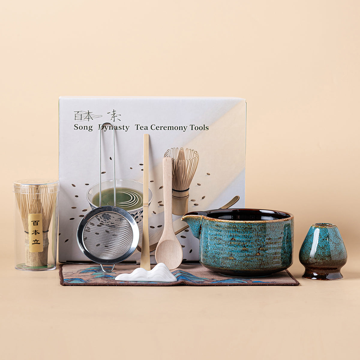 Japanese Kiln Changed Blue Matcha Tea Set