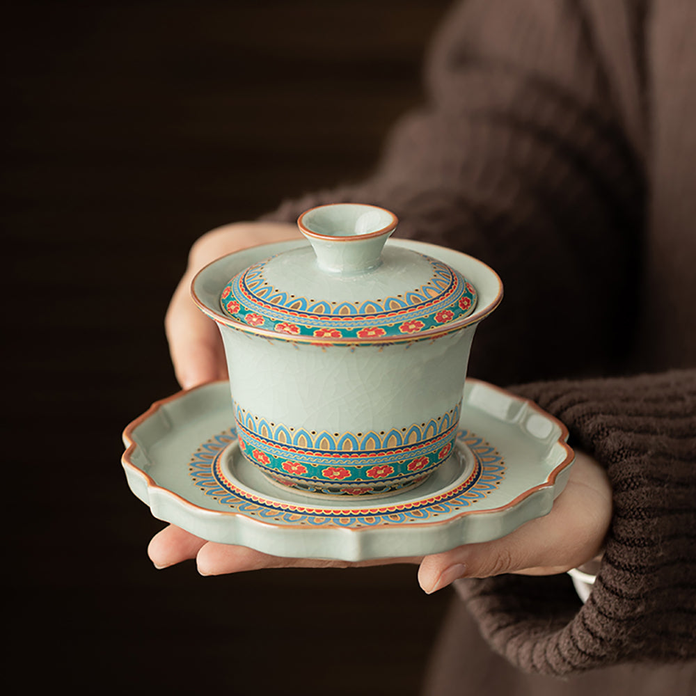 Sky Blue Dunhuang Ruyao Porcelain Gaiwan