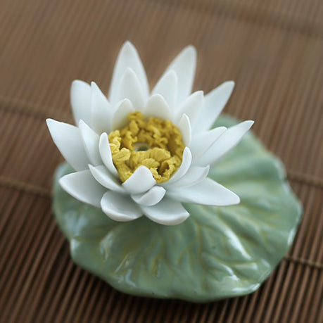 Lotus Flower And Leaf Porcelain Tea Pet