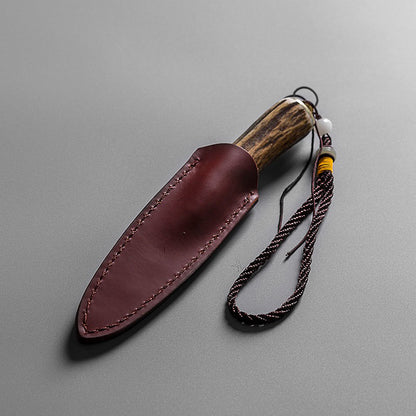 Poplar Wood Tea Knife With Leather Case