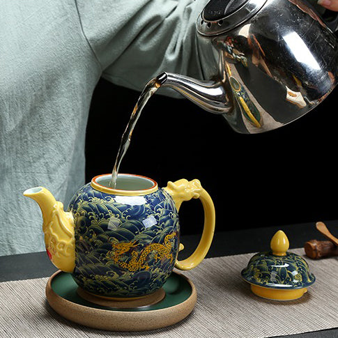Jingdezhen Porcelain Chinese Dragon Teapot