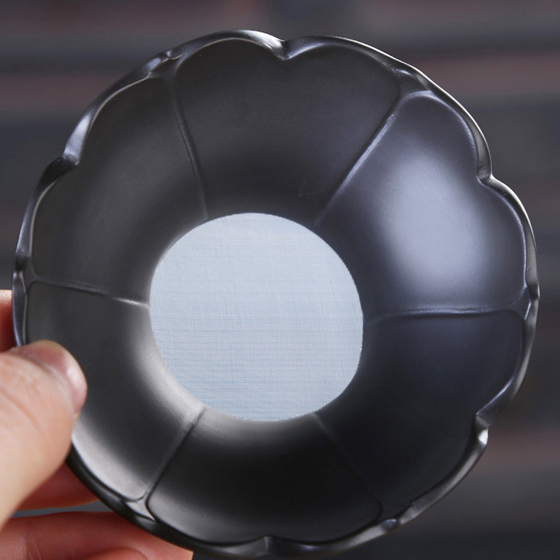 Black Clay Lotus Tea Strainer