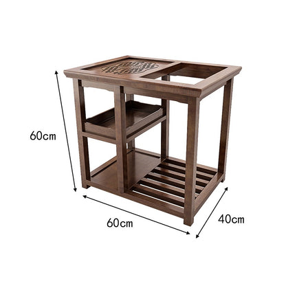 Solid Wood Chinese Gongfu Tea Table With Chairs