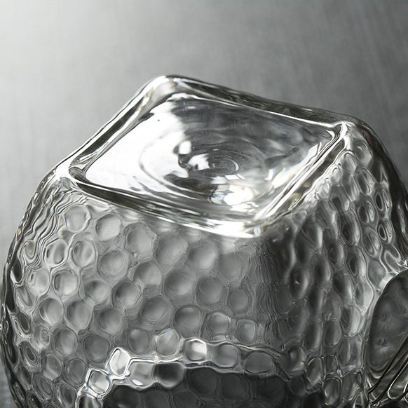 Ice Block Glass Tea Set With Tea Washer