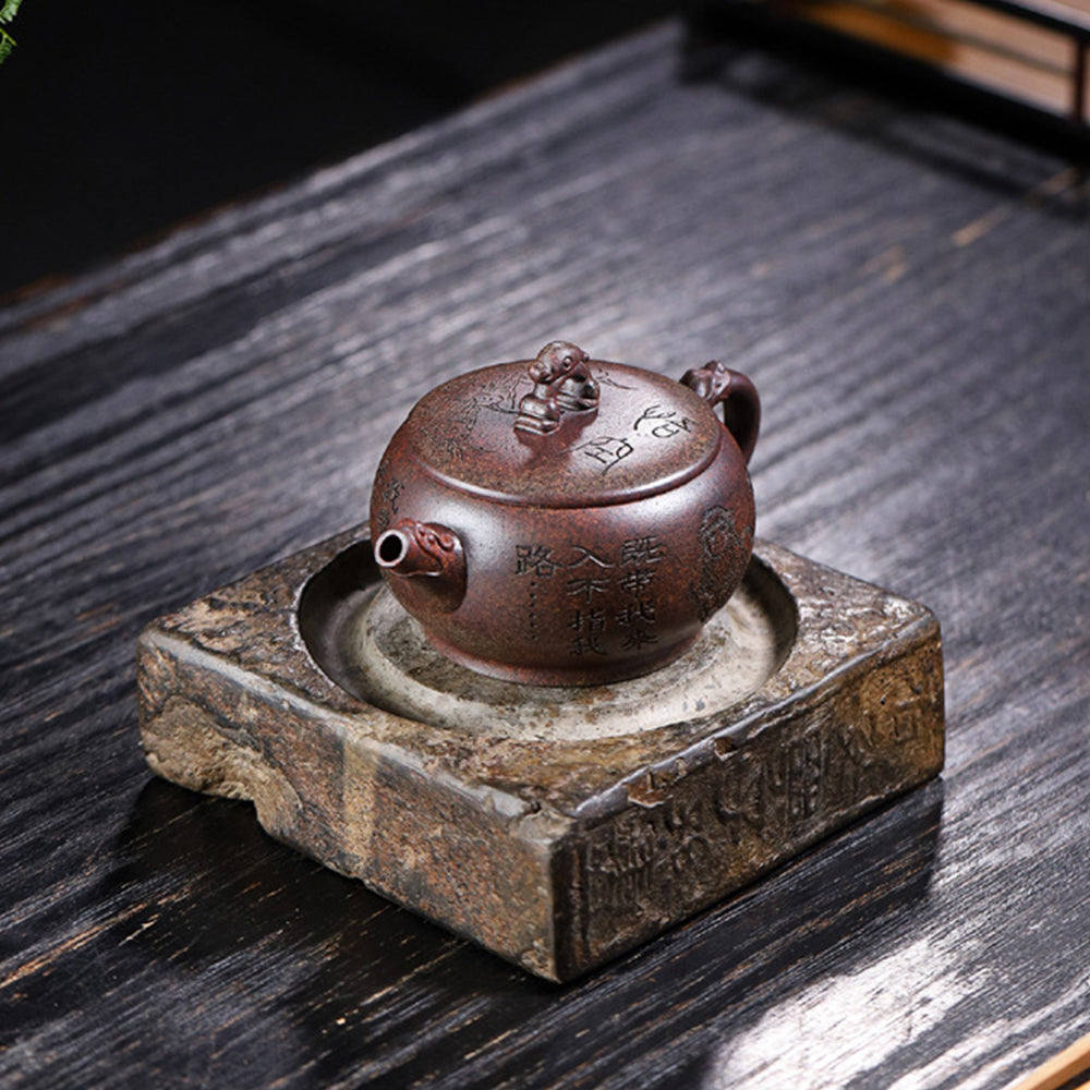 Yixing Purple Clay Monkey Teapot