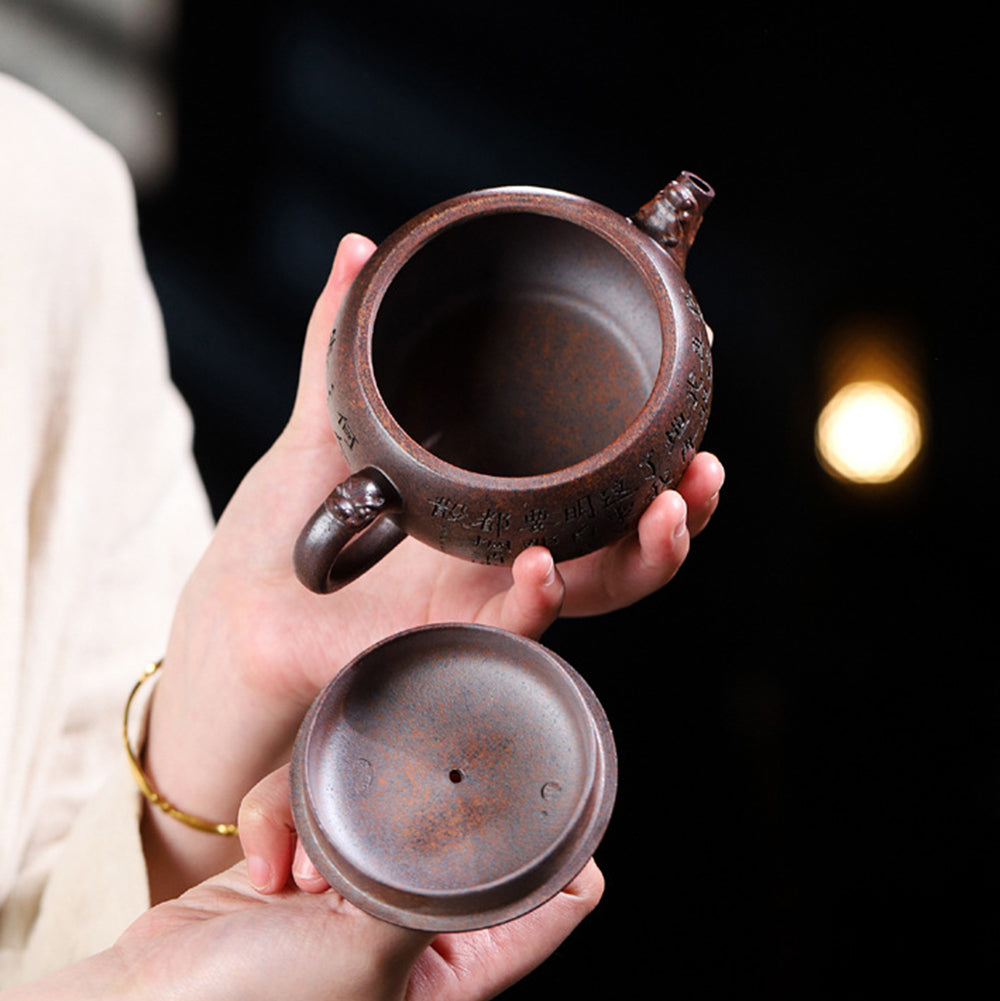 Yixing Purple Clay Monkey Teapot
