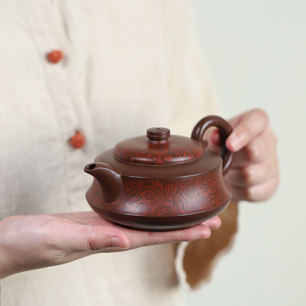 Yixing Purple Clay Boat Teapot