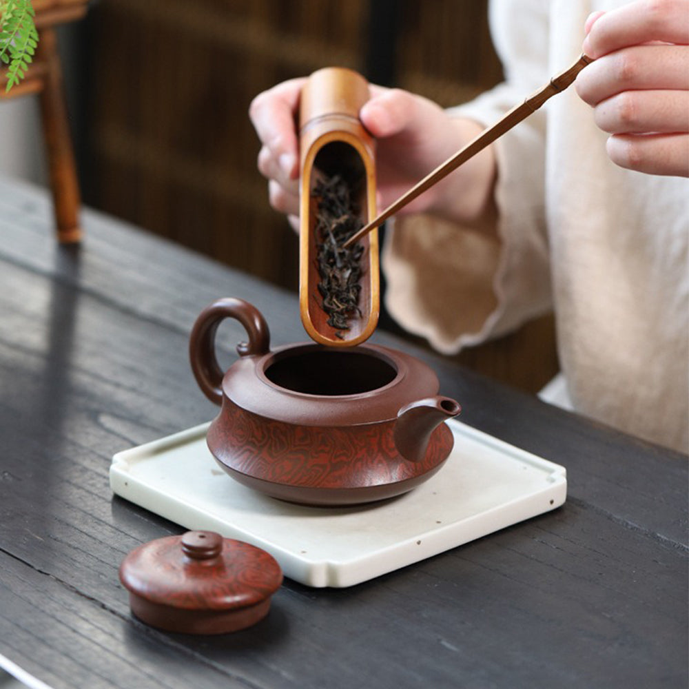 Yixing Purple Clay Boat Teapot