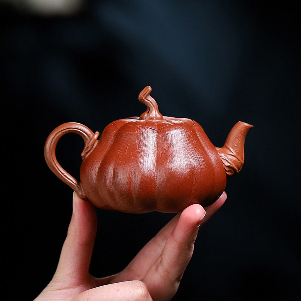 Yixing Purple Clay Vine Pumpkin Teapot