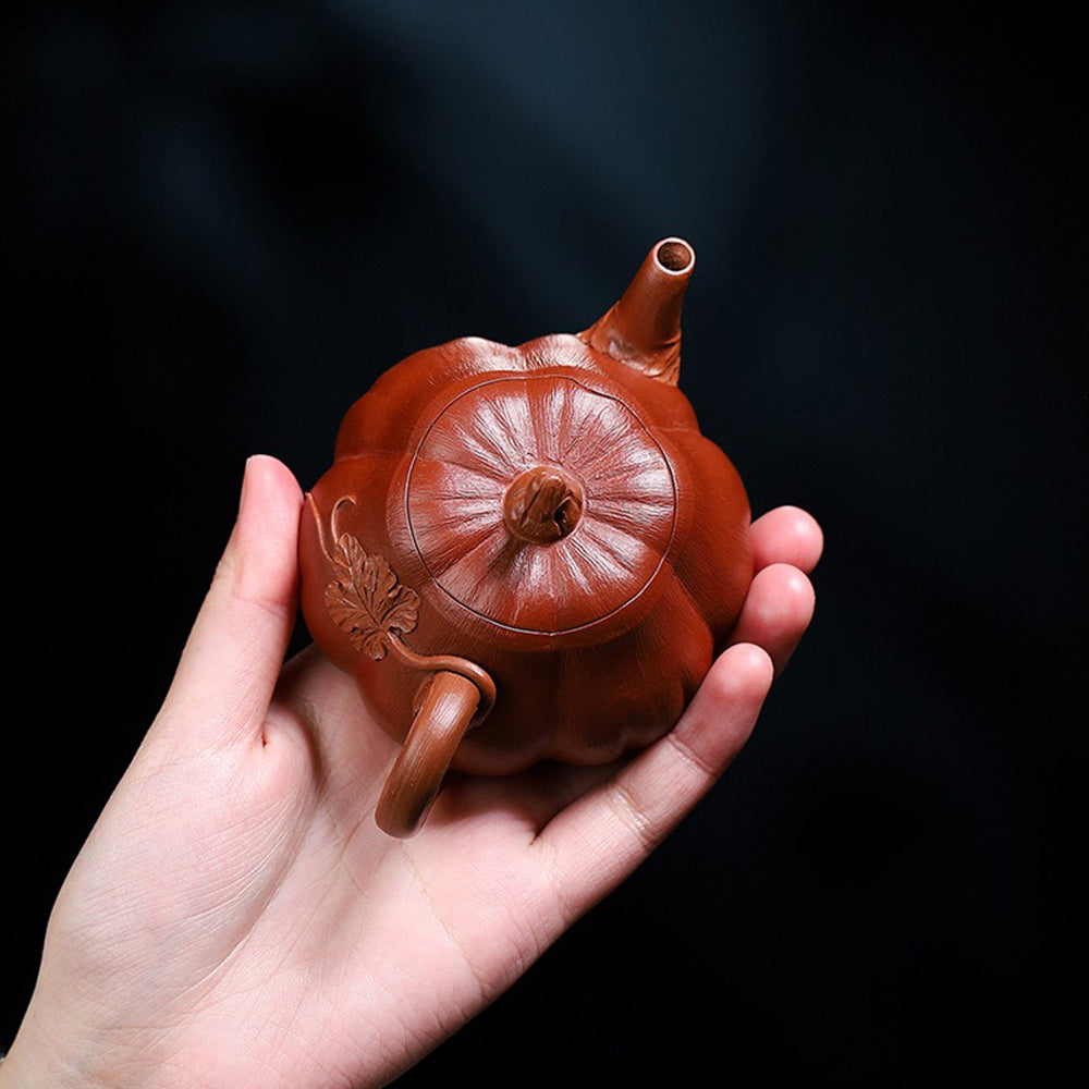 Yixing Purple Clay Vine Pumpkin Teapot