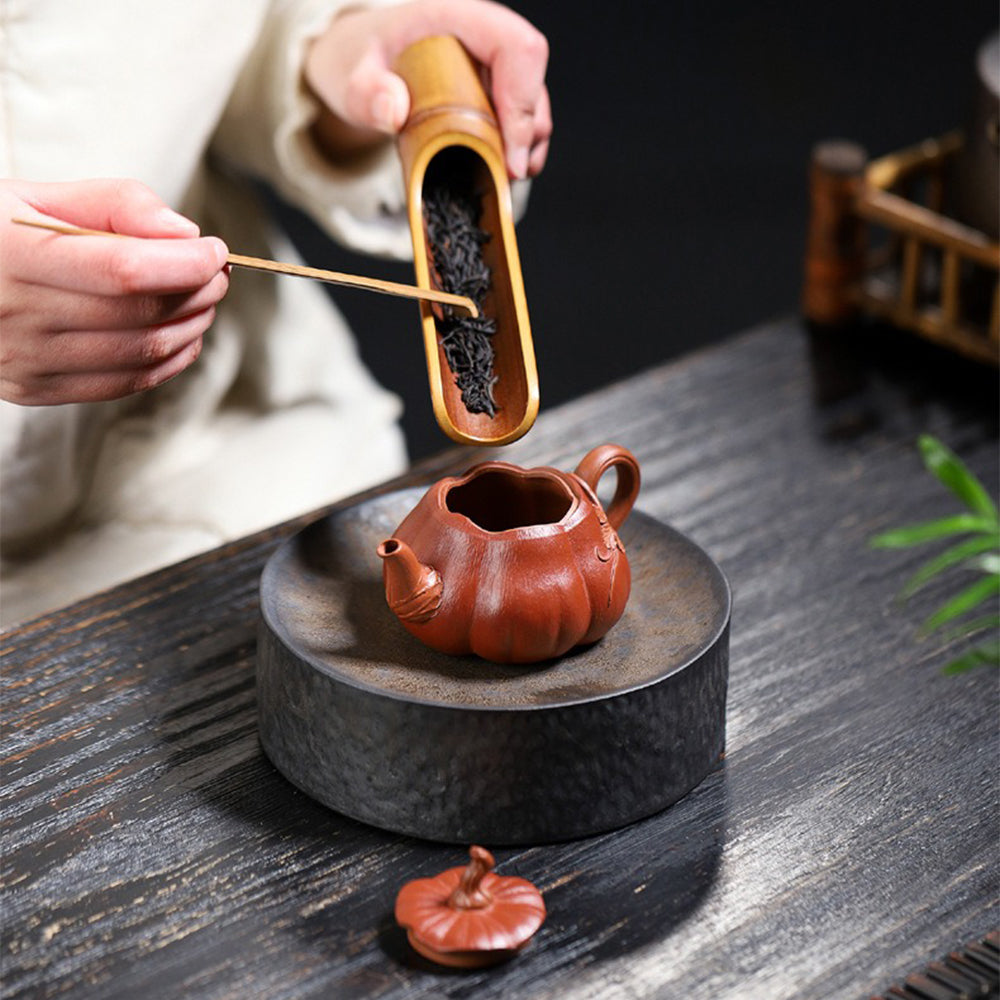 Yixing Purple Clay Vine Pumpkin Teapot