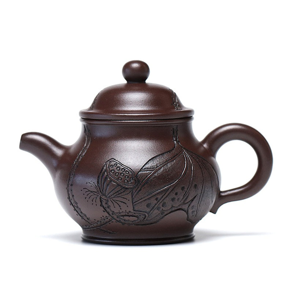 Yixing Purple Clay Lotus Teapot