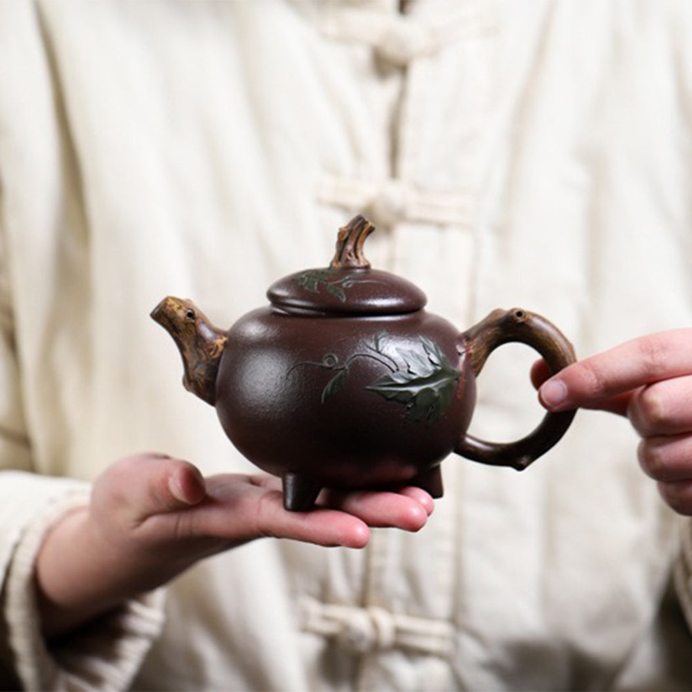 Three-legged Gourd Purple Clay Teapot