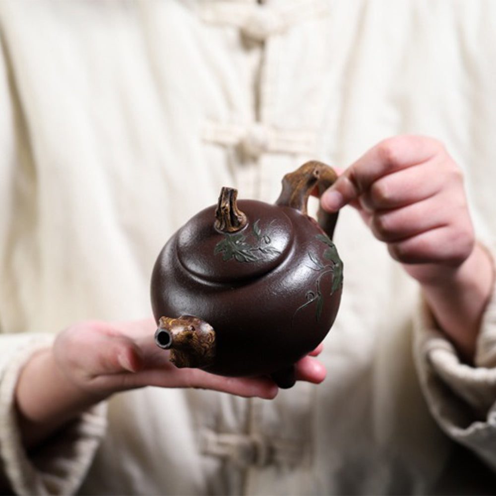 Three-legged Gourd Purple Clay Teapot