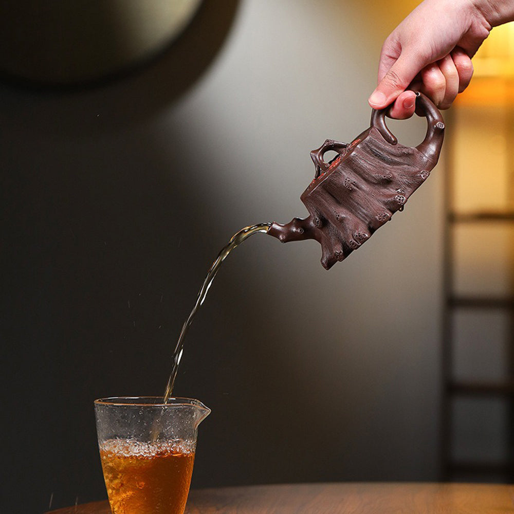 Yixing Purple Clay Plum Tree Stump Teapot