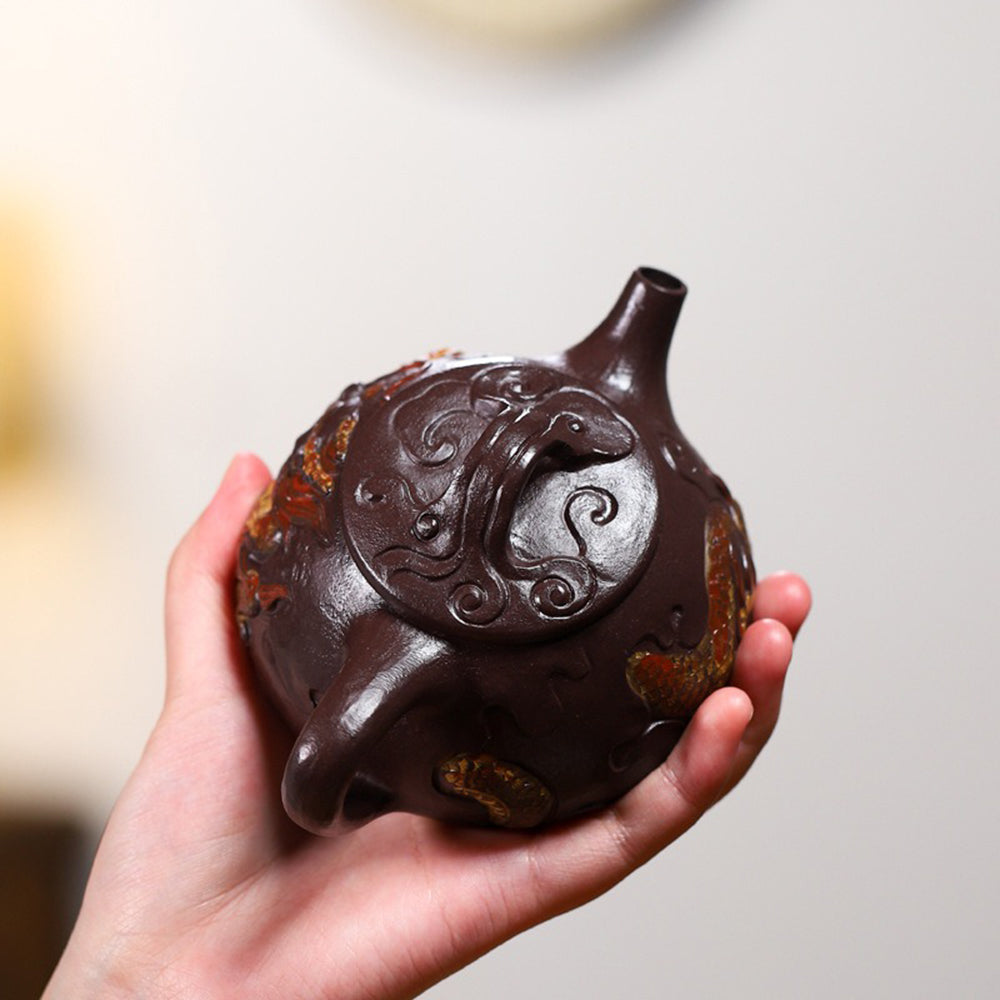 Yixing Purple Clay Dragon Shipiao Teapot