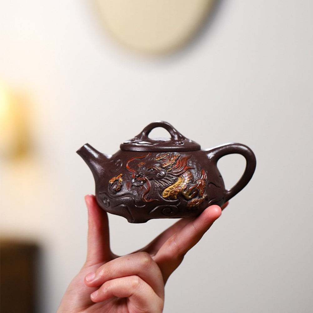 Yixing Purple Clay Dragon Shipiao Teapot