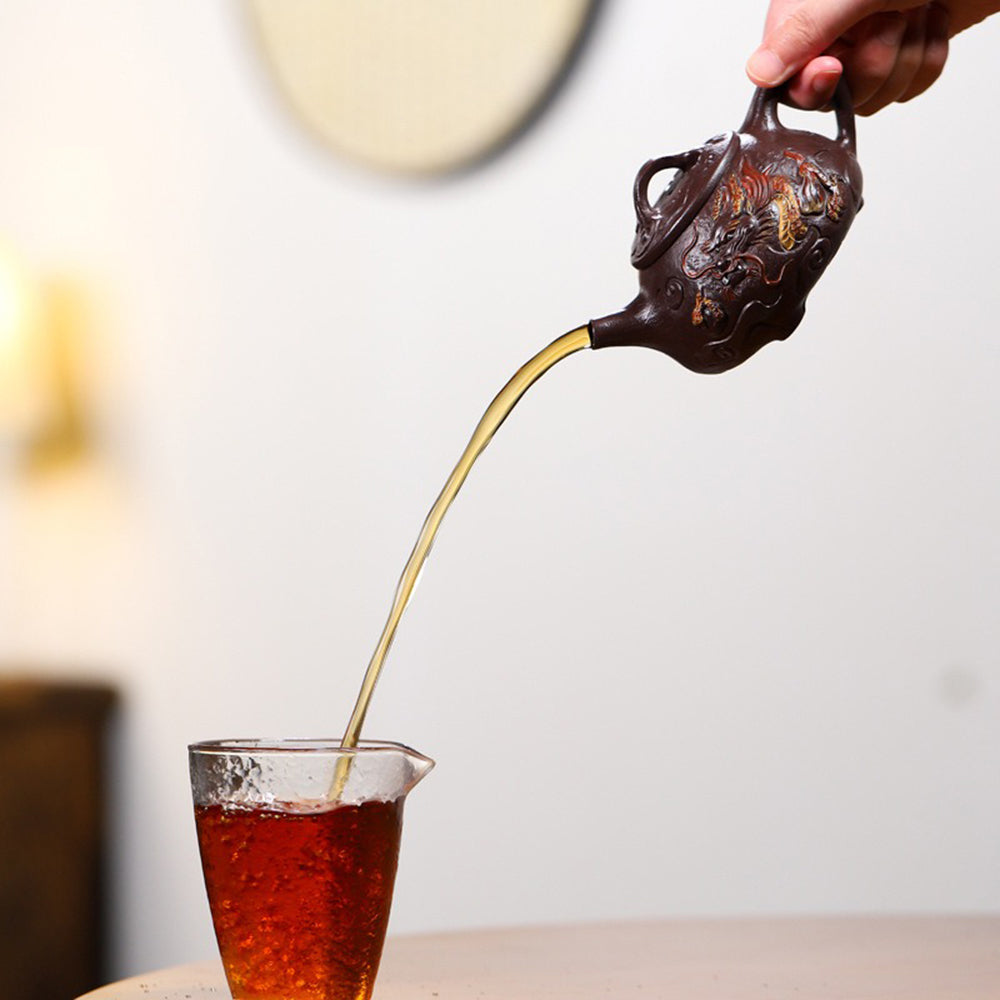 Yixing Purple Clay Dragon Shipiao Teapot