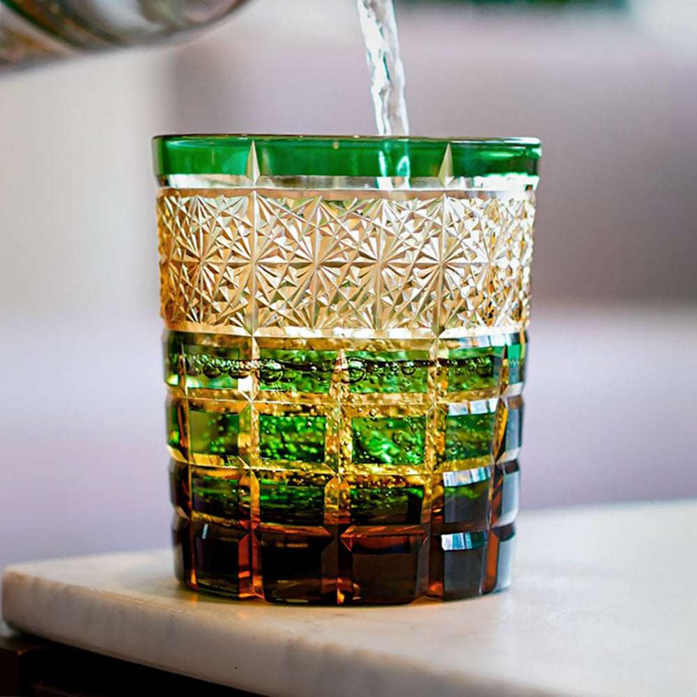 Edo Kiriko Handcrafted Diamond Whiskey Glass Tea Cup