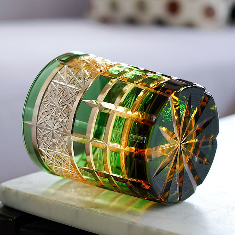 Edo Kiriko Handcrafted Diamond Whiskey Glass Tea Cup