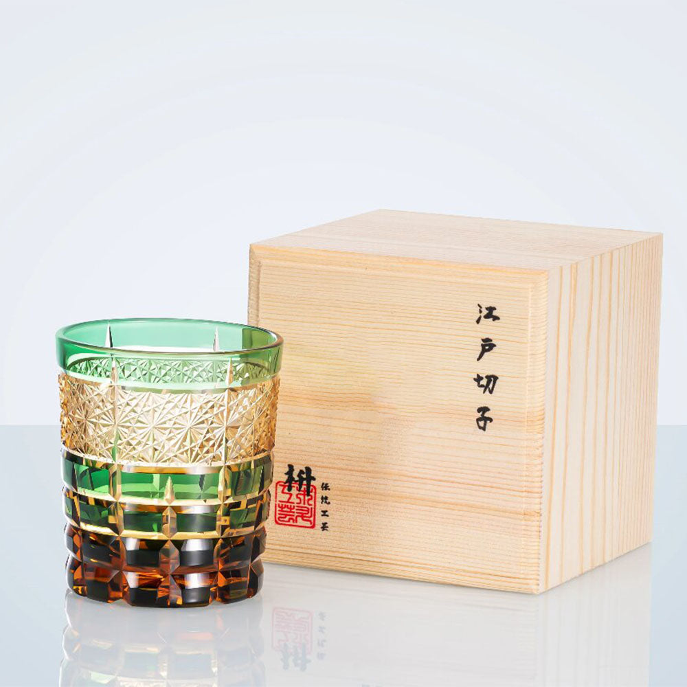 Edo Kiriko Handcrafted Diamond Whiskey Glass Tea Cup