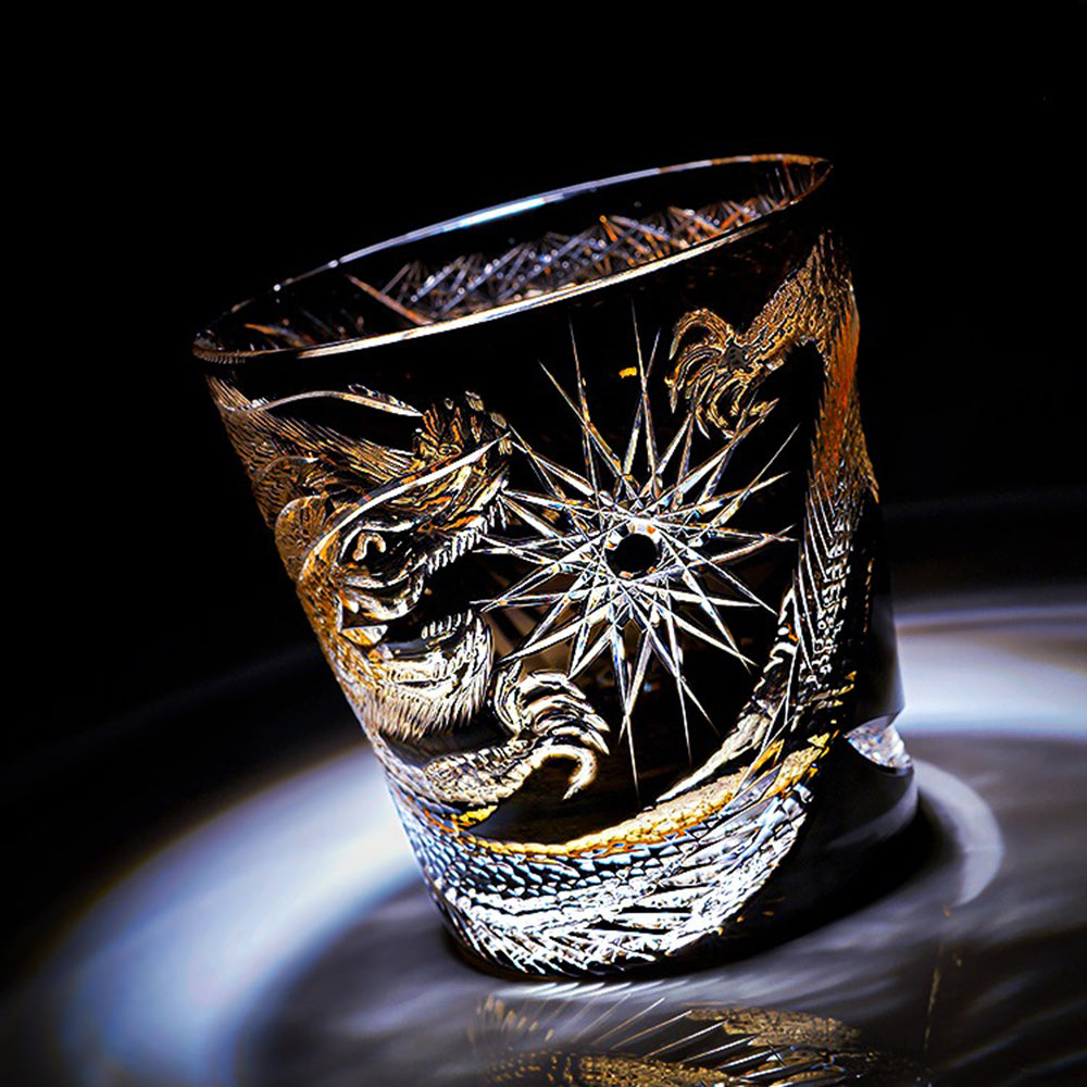 TOKYO CHARM ワインディングR7セット Edo Kiriko Handcrafted Midnight Dragon Whisky Glass Tea Cup – Umi