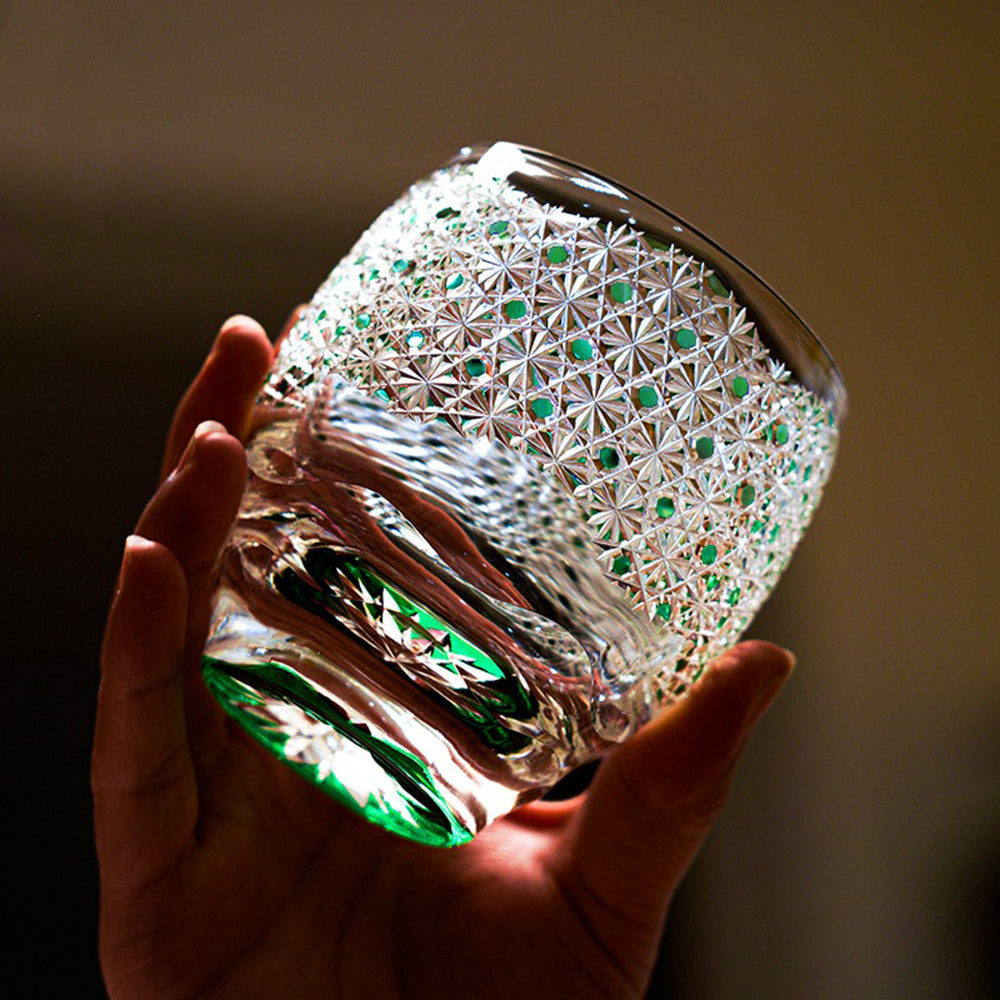 Edo Kiriko Handcrafted Starry Sky Whisky Glass Tea Cup