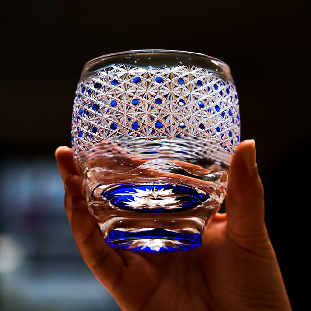 Edo Kiriko Handcrafted Starry Sky Whisky Glass Tea Cup