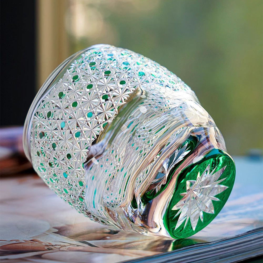 Edo Kiriko Handcrafted Starry Sky Whisky Glass Tea Cup