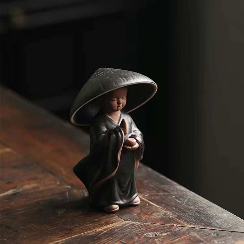 Ceramic Boat Tea Utensil Set With Monk