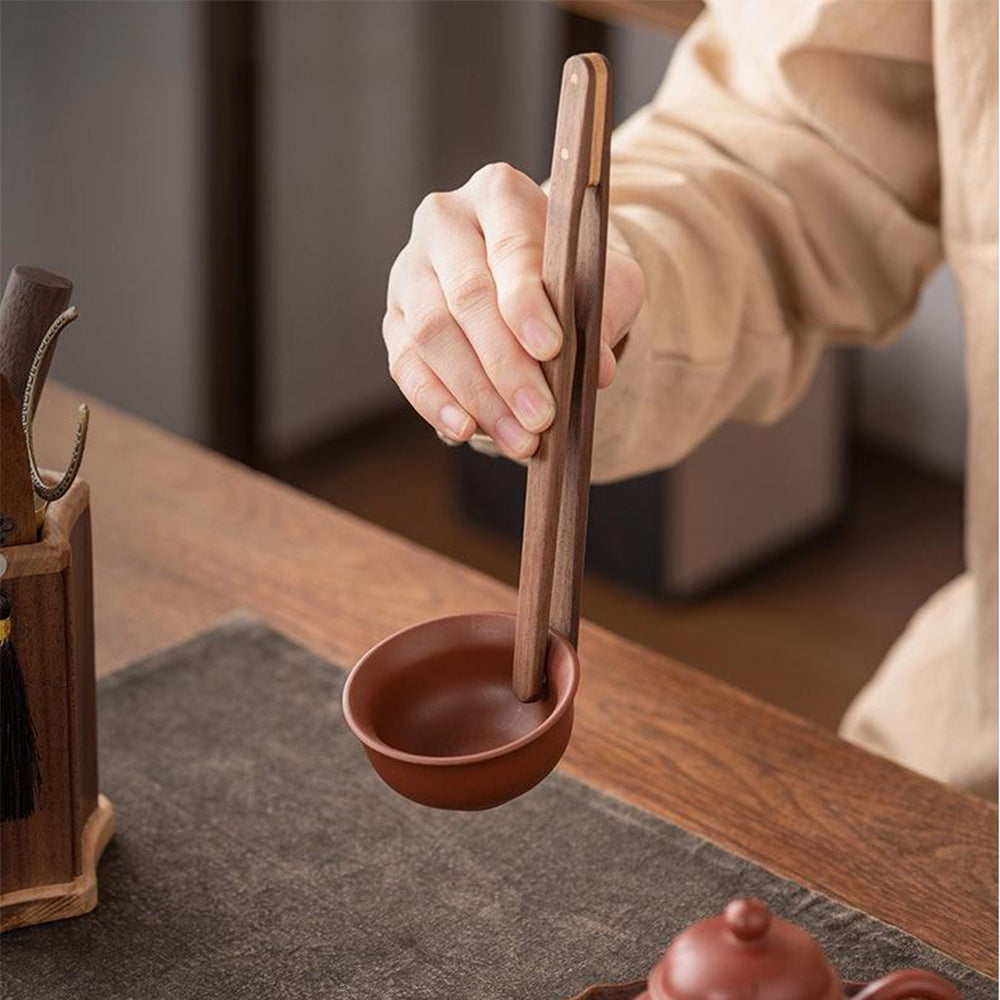 Walnut Wood Tea Utensils Set With Coaster