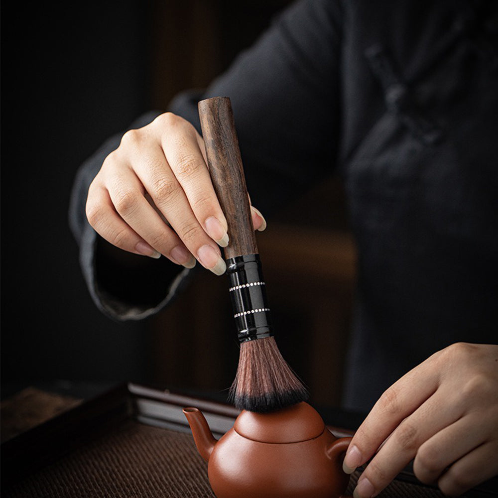 Ebony Tea Utensils Set With Moon And Monk Holder