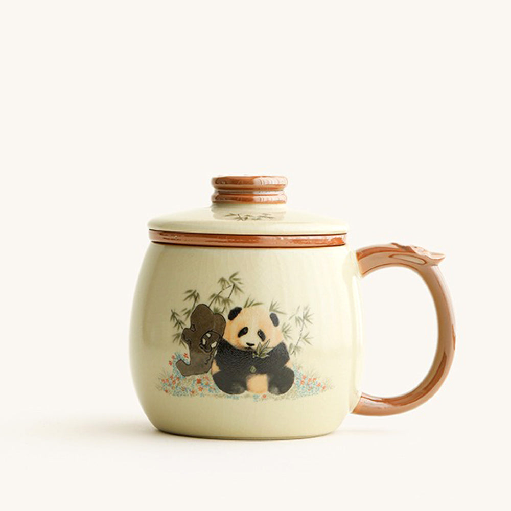 Chinese Ruyao Panda Tea Cup With Infuser