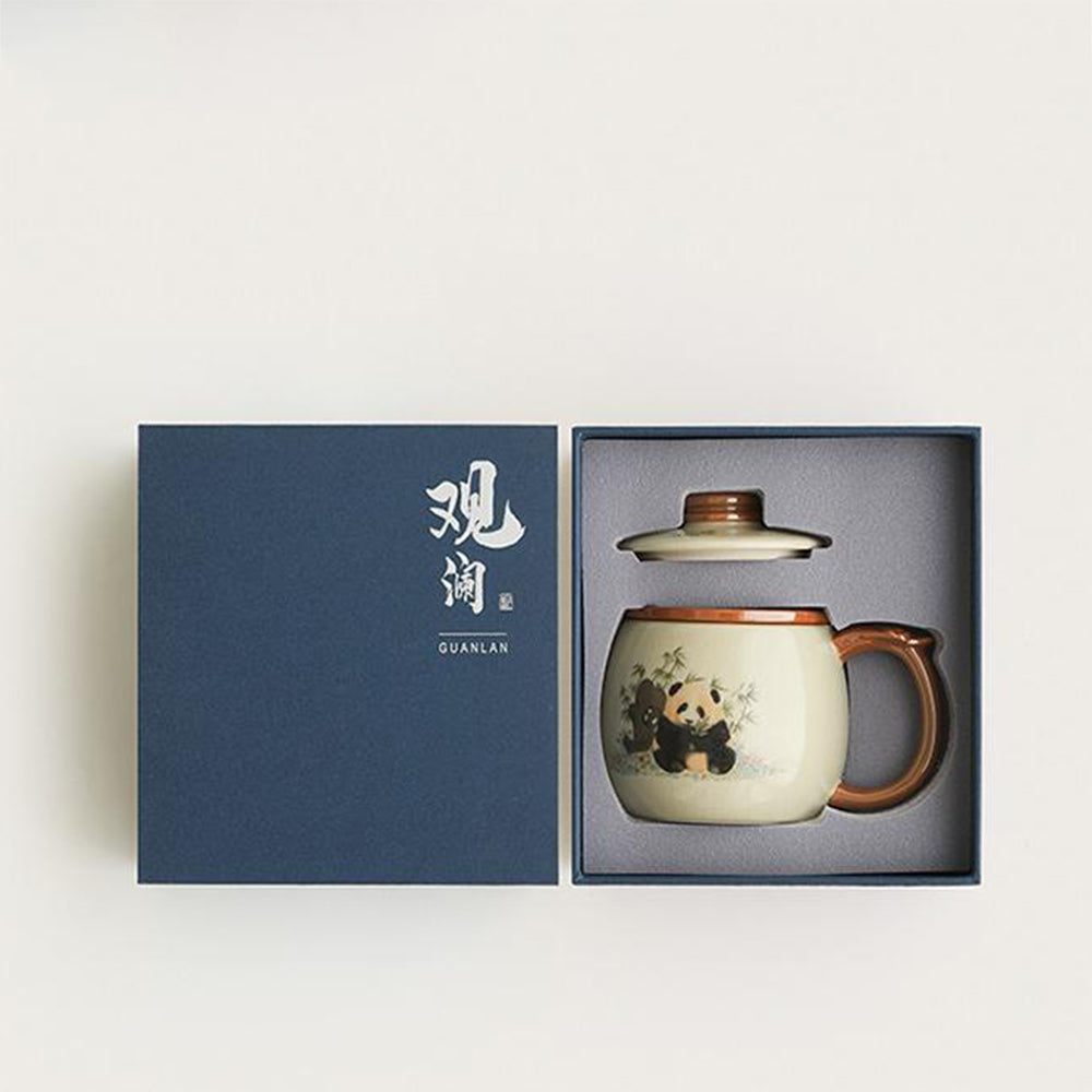 Chinese Ruyao Panda Tea Cup With Infuser
