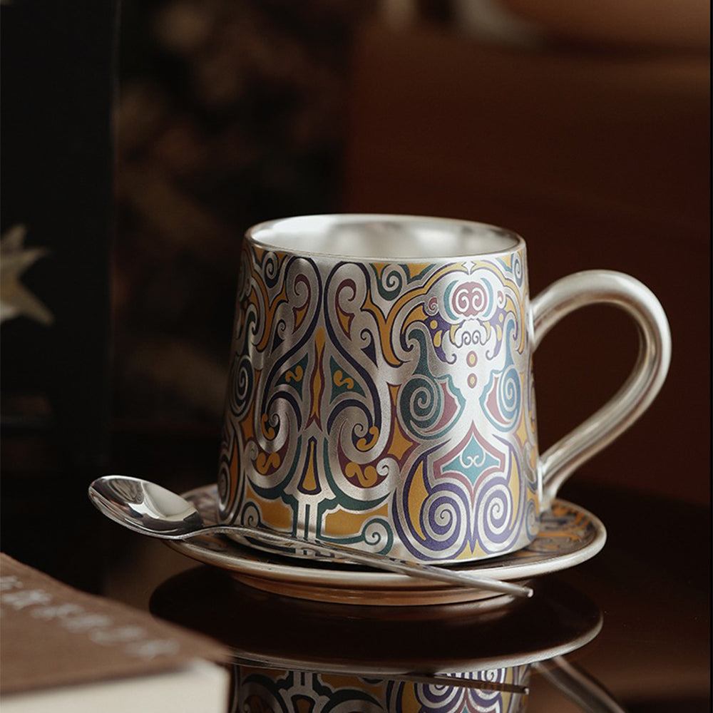 Chinese Dunhuang Silver-Plated Tea Cup