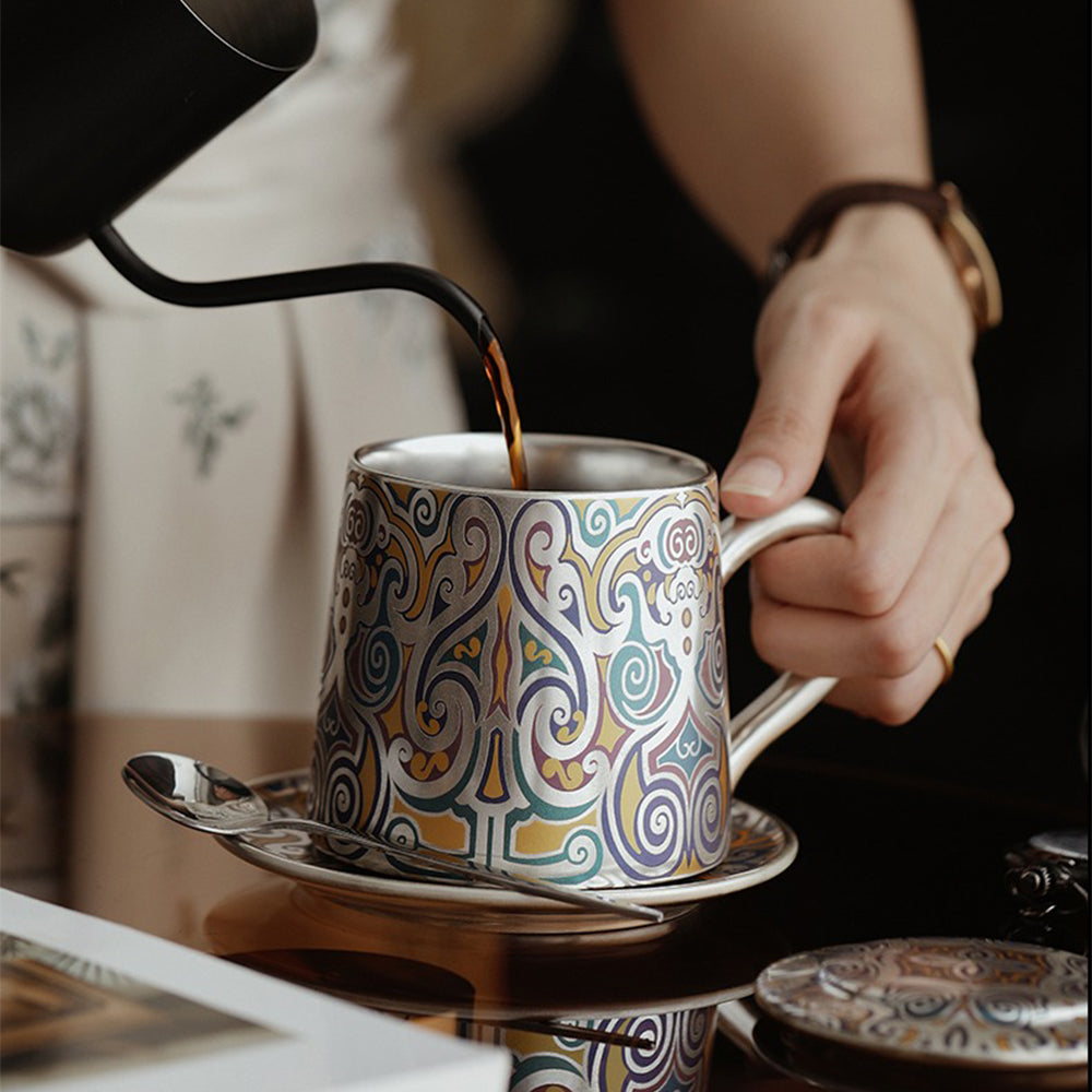 Chinese Dunhuang Silver-Plated Tea Cup