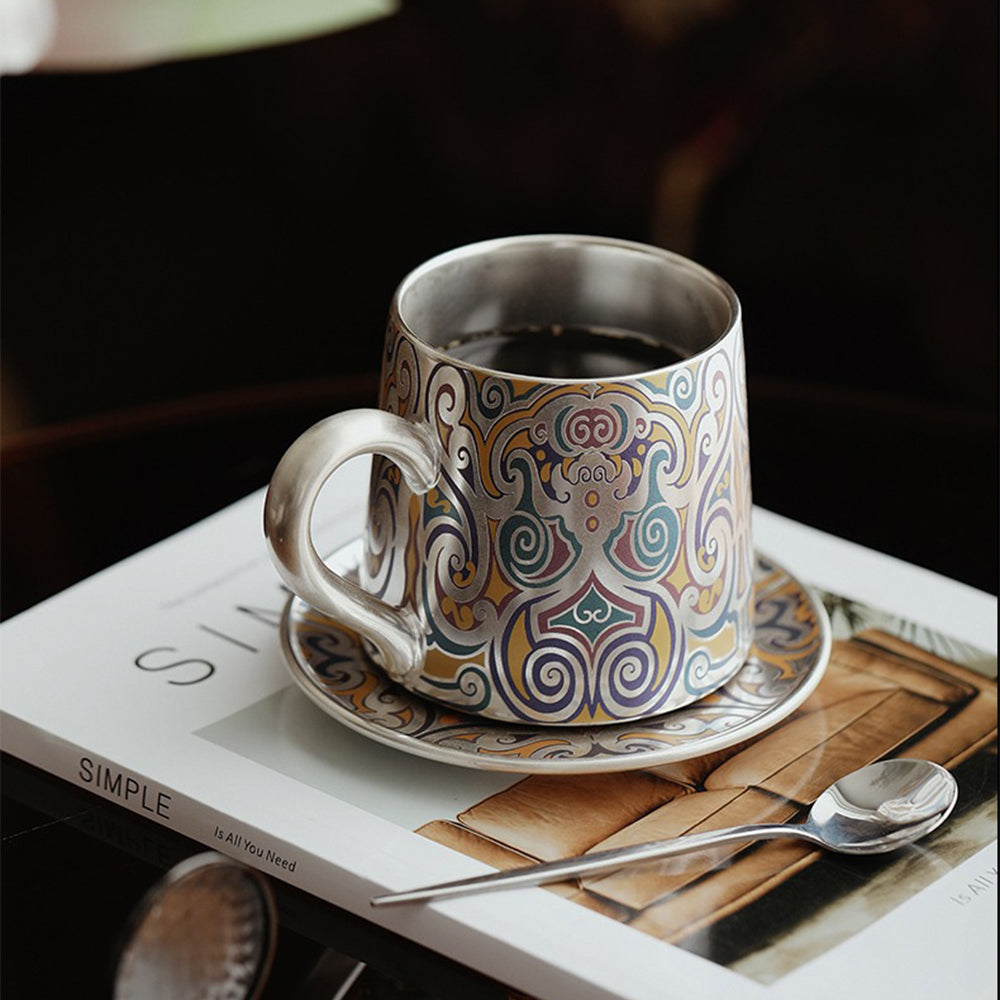 Chinese Dunhuang Silver-Plated Tea Cup