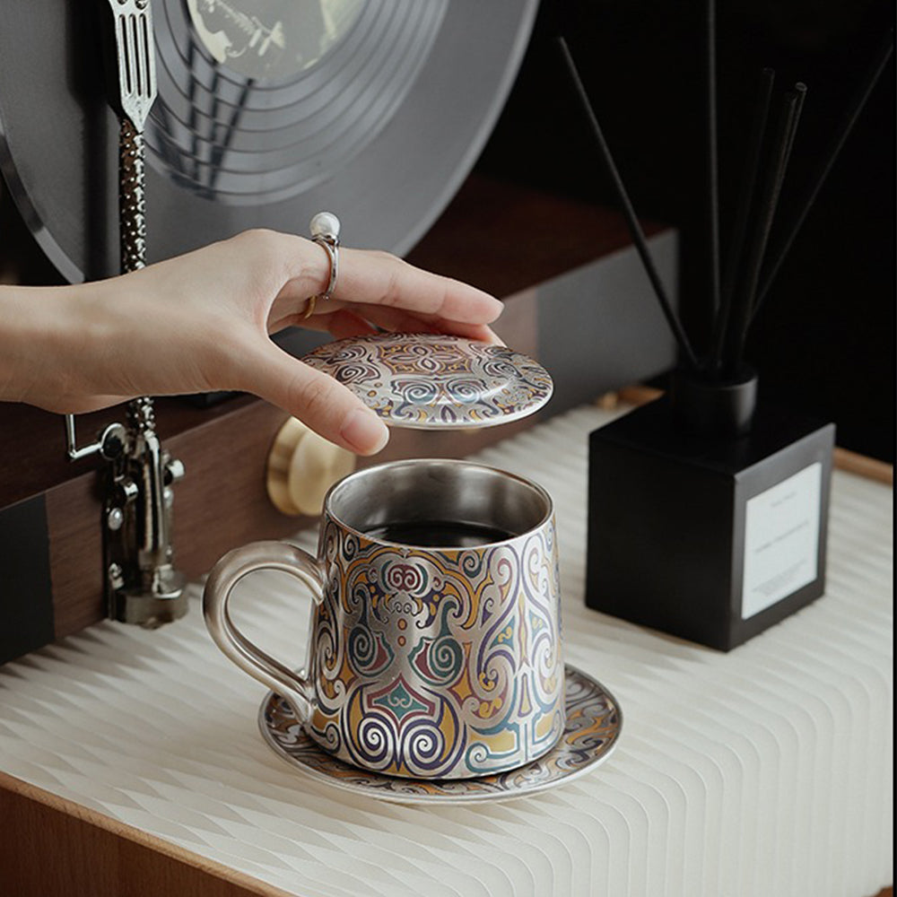 Chinese Dunhuang Silver-Plated Tea Cup