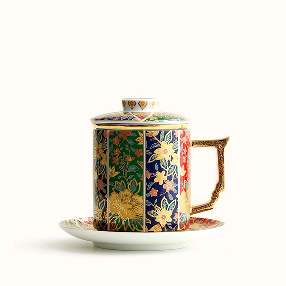 Chinese Enamel Porcelain Floral Tea Cup