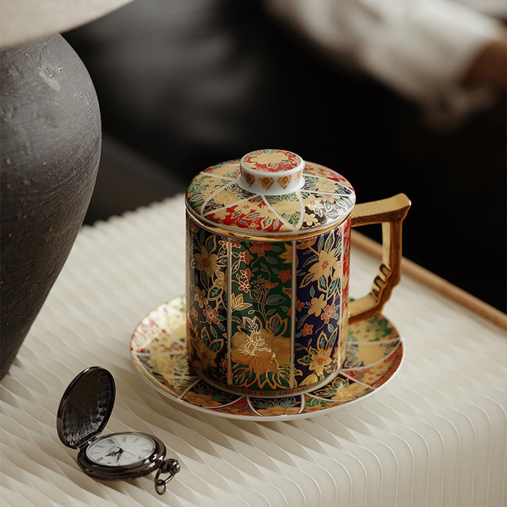 Chinese Enamel Porcelain Floral Tea Cup