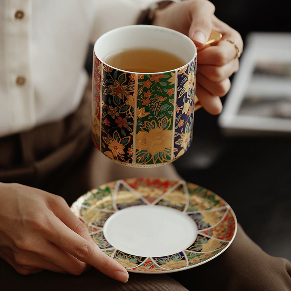 Chinese Enamel Porcelain Floral Tea Cup