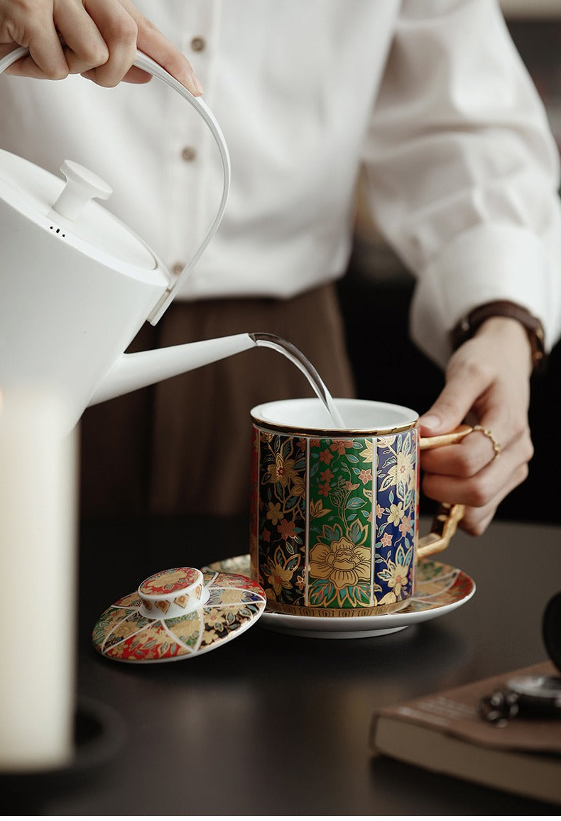 Chinese Enamel Porcelain Floral Tea Cup