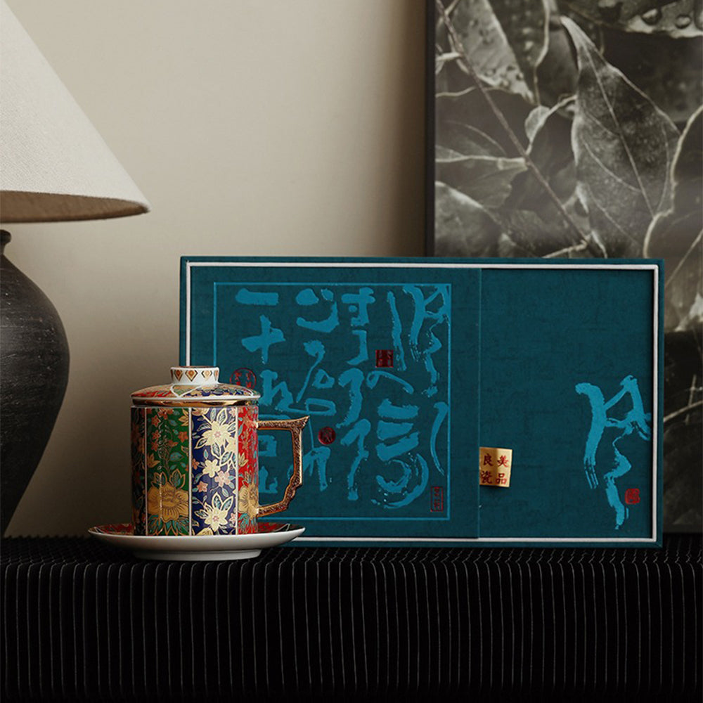 Chinese Enamel Porcelain Floral Tea Cup