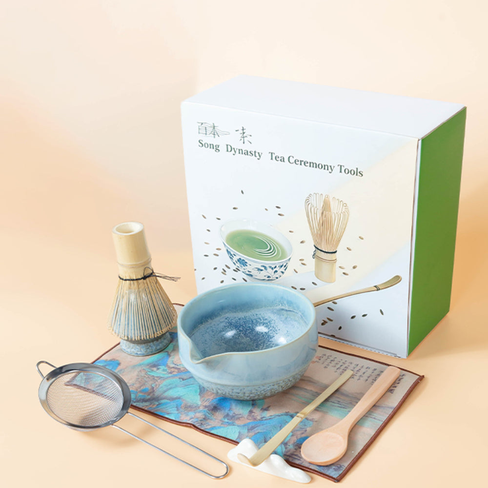 Japanese Blue Matcha Green Tea Set