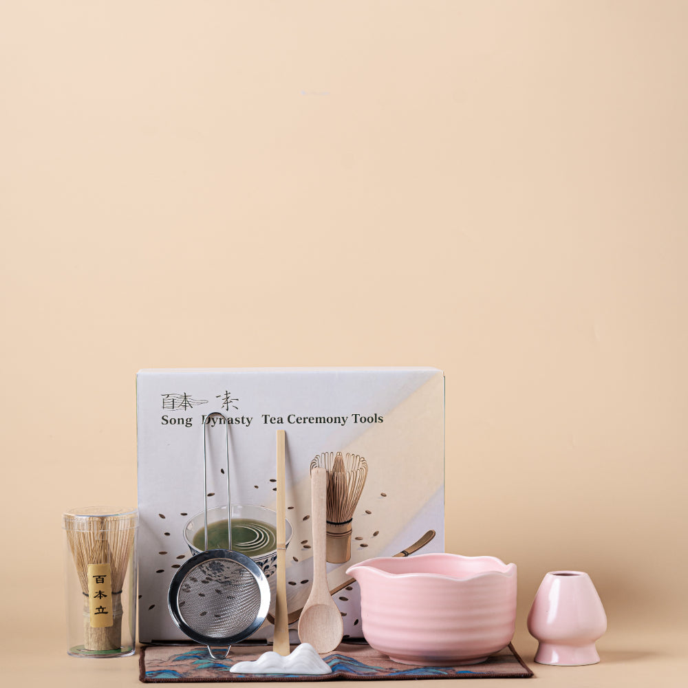 Japanese Pink Matcha Green Tea Set